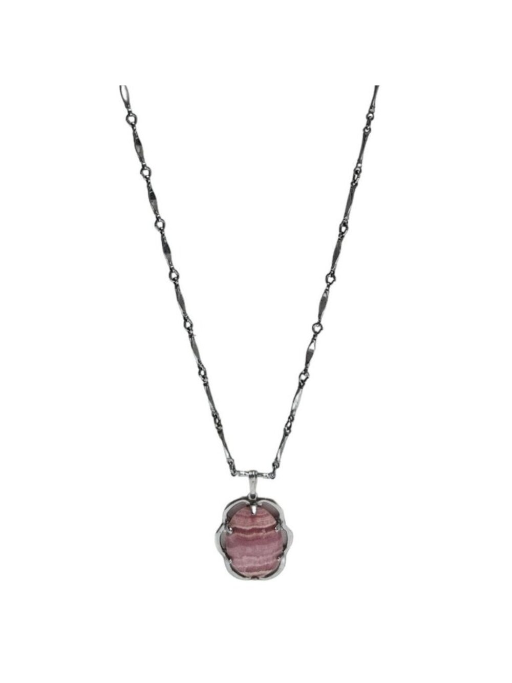 Vintage Rhodochrosite Pink Pendant Necklace Healing Boho Fashion Jewelry Women